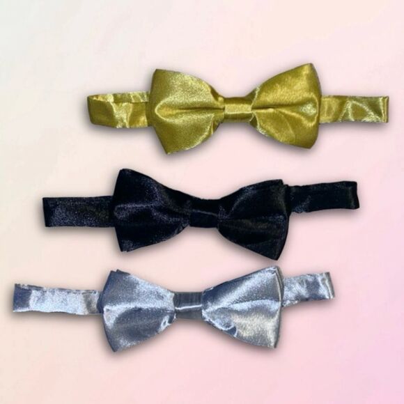 Other - Youth Adjustable 4” Bow Tie Bundle, Metallic
